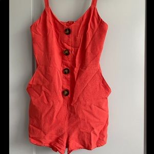bright orange/red romper